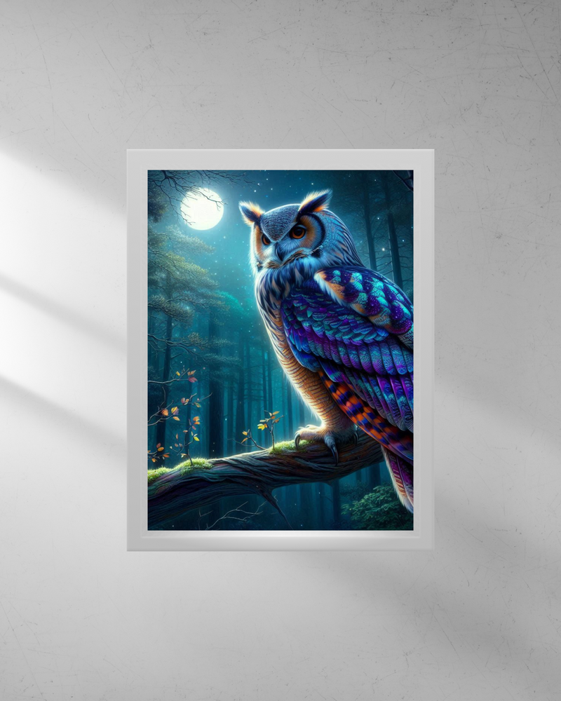 Quadro Decorativo - Coruja e a Lua