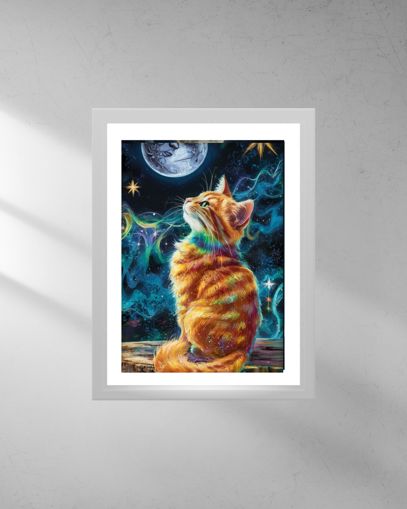 Quadro Decorativo - Gato e a Lua 2