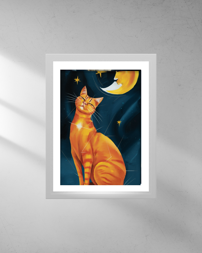 Quadro Decorativo - Gato e a Lua 3