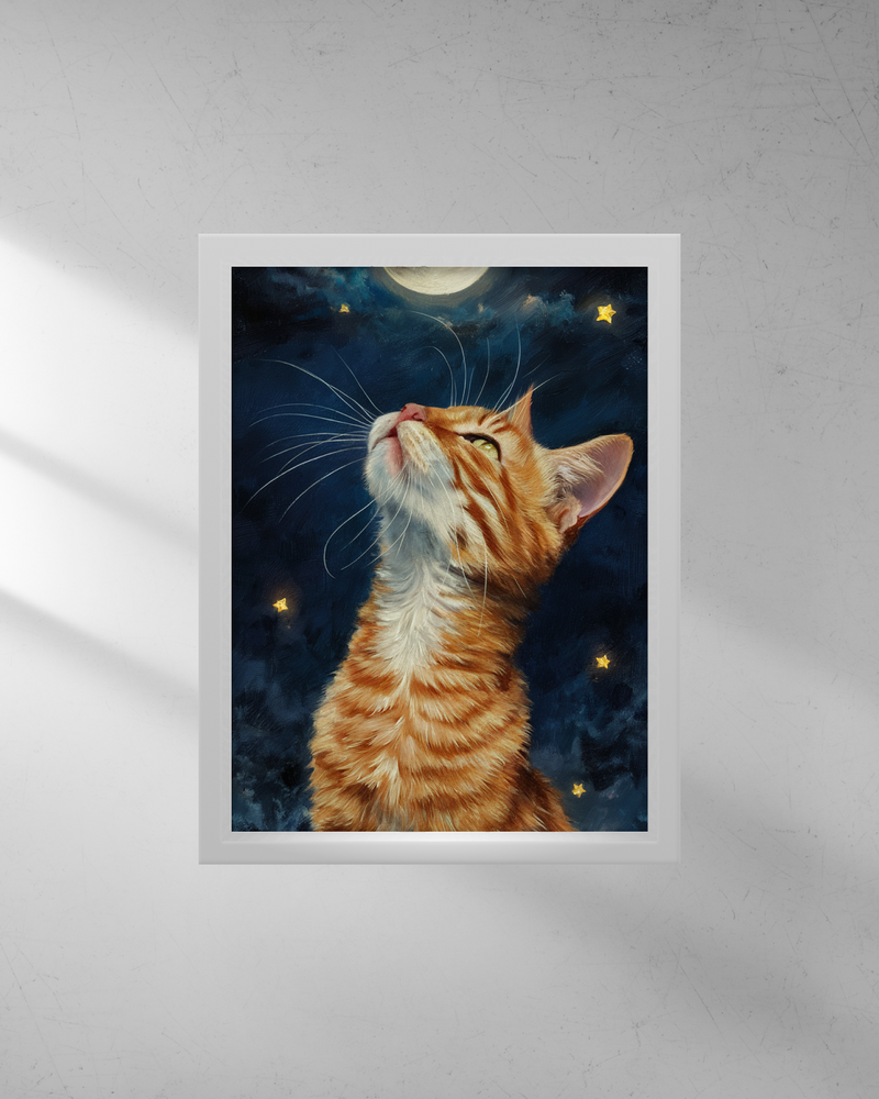 Quadro Decorativo - Gato e a Lua