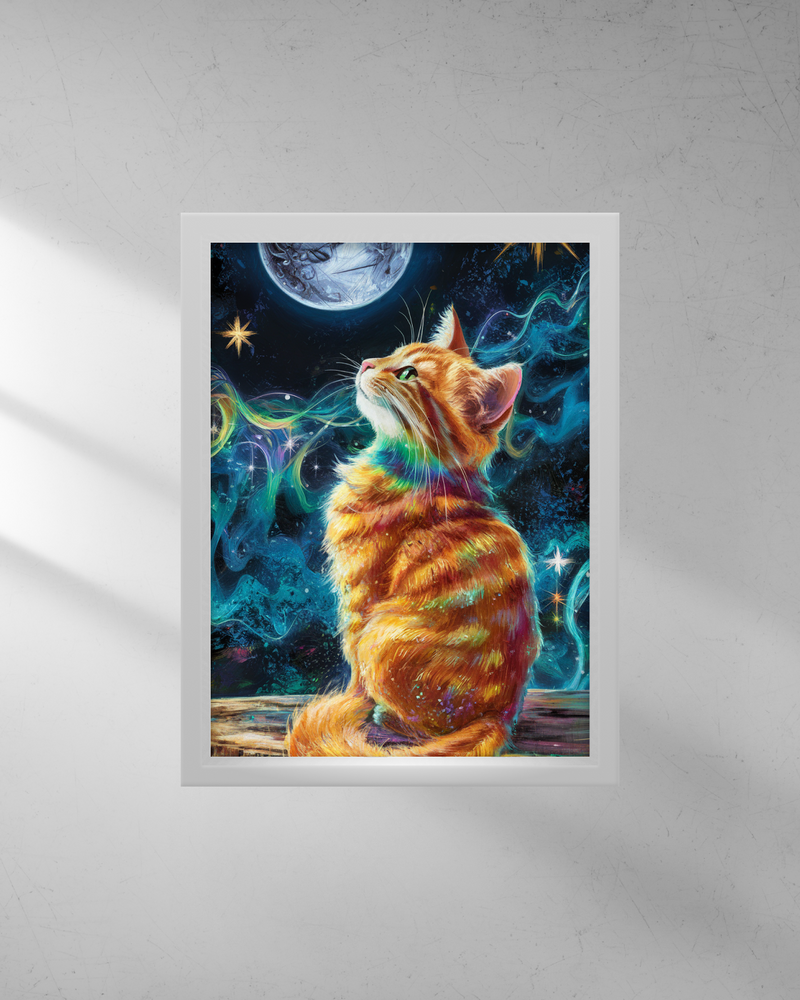 Quadro Decorativo - Gato e a Lua 2