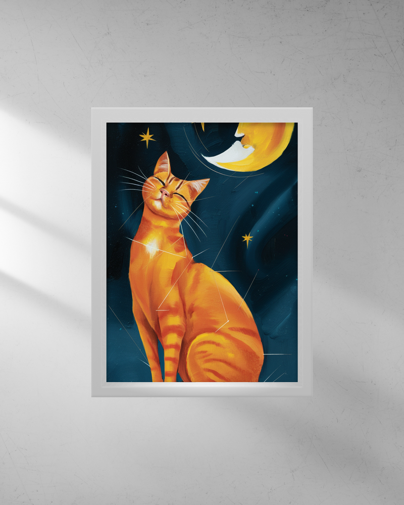 Quadro Decorativo - Gato e a Lua 3