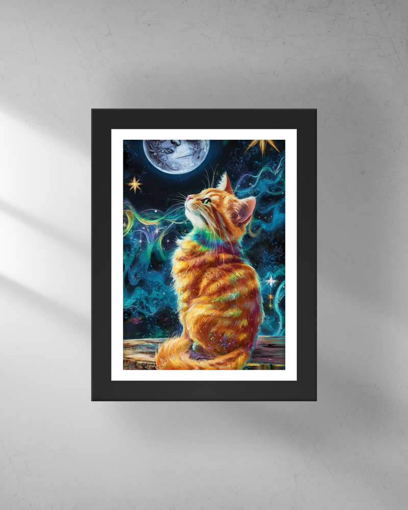 Quadro Decorativo - Gato e a Lua 2