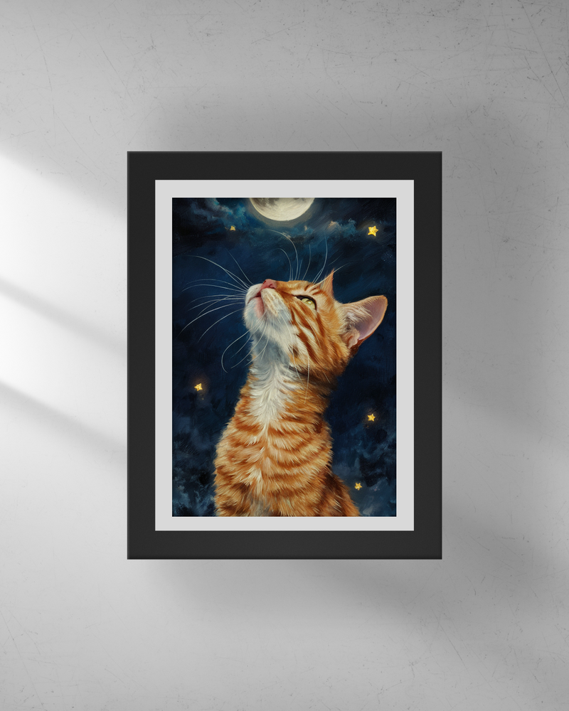 Quadro Decorativo - Gato e a Lua