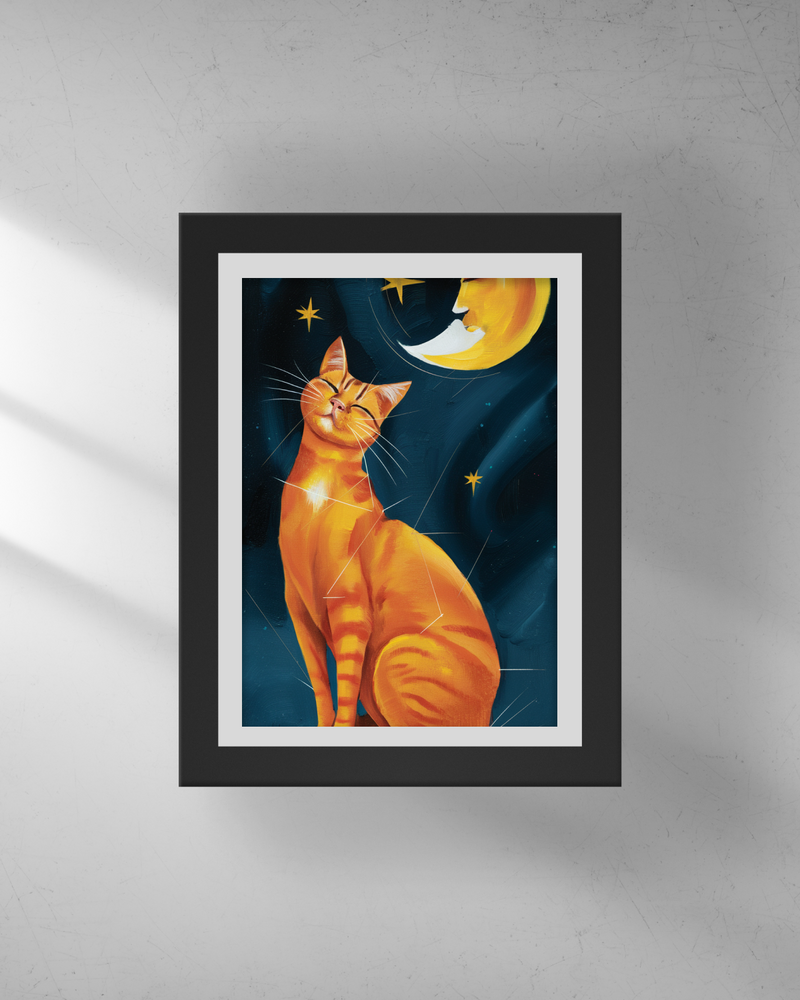 Quadro Decorativo - Gato e a Lua 3