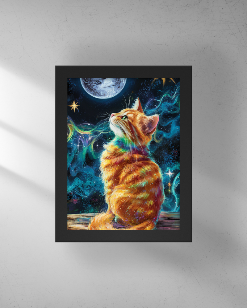 Quadro Decorativo - Gato e a Lua 2