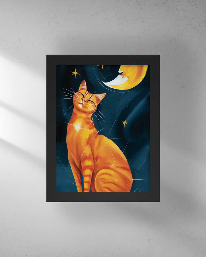 Quadro Decorativo - Gato e a Lua 3
