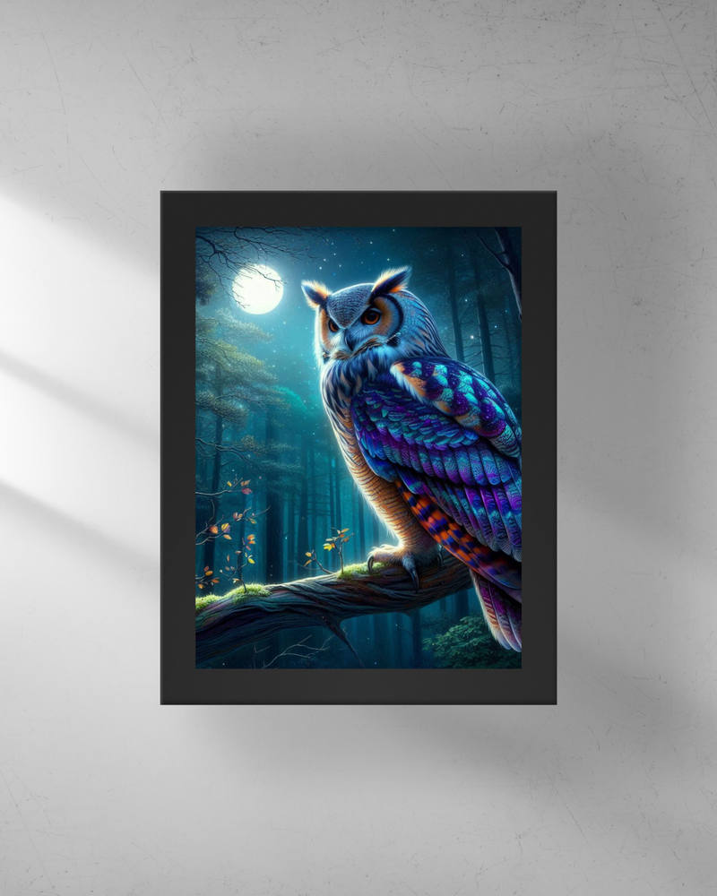 Quadro Decorativo - Coruja e a Lua