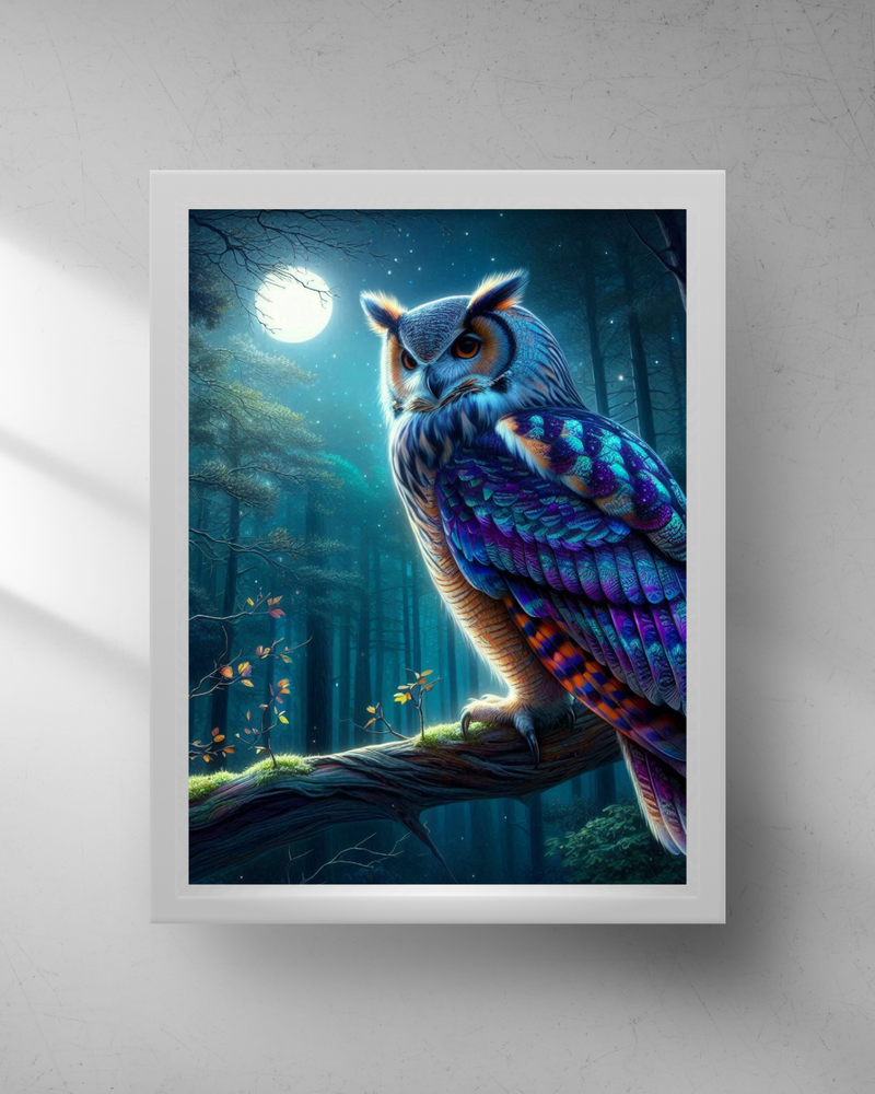 Quadro Decorativo - Coruja e a Lua
