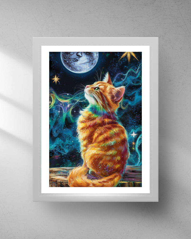 Quadro Decorativo - Gato e a Lua 2