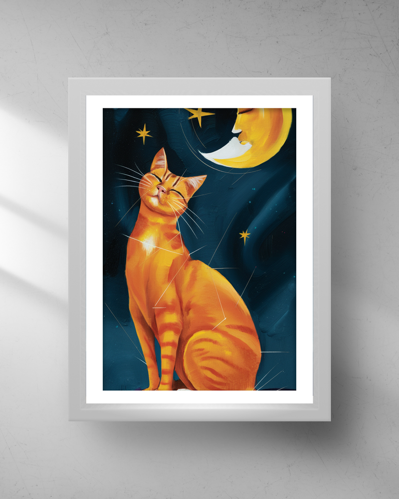 Quadro Decorativo - Gato e a Lua 3