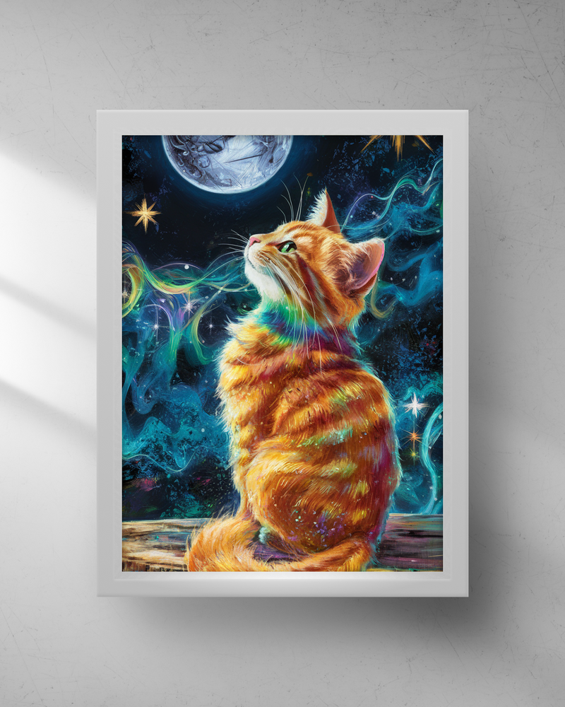 Quadro Decorativo - Gato e a Lua 2