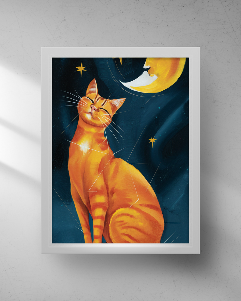 Quadro Decorativo - Gato e a Lua 3
