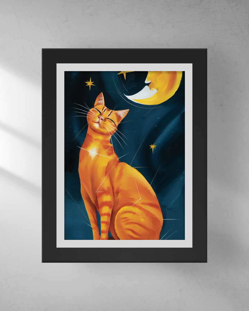 Quadro Decorativo - Gato e a Lua 3