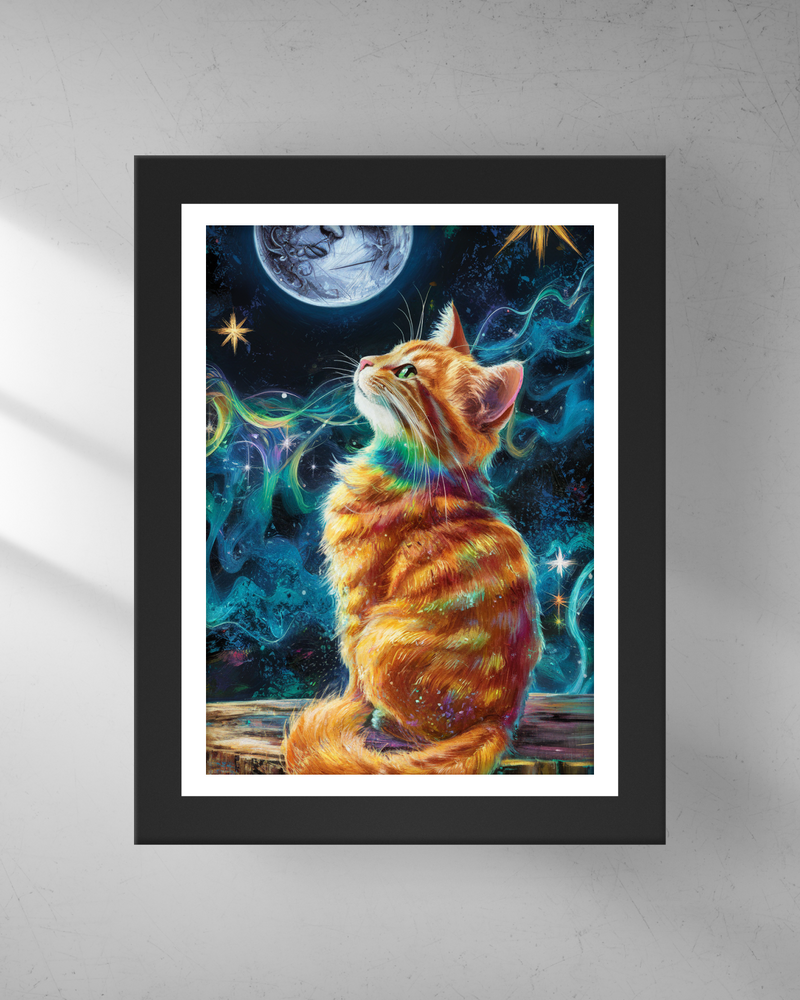 Quadro Decorativo - Gato e a Lua 2