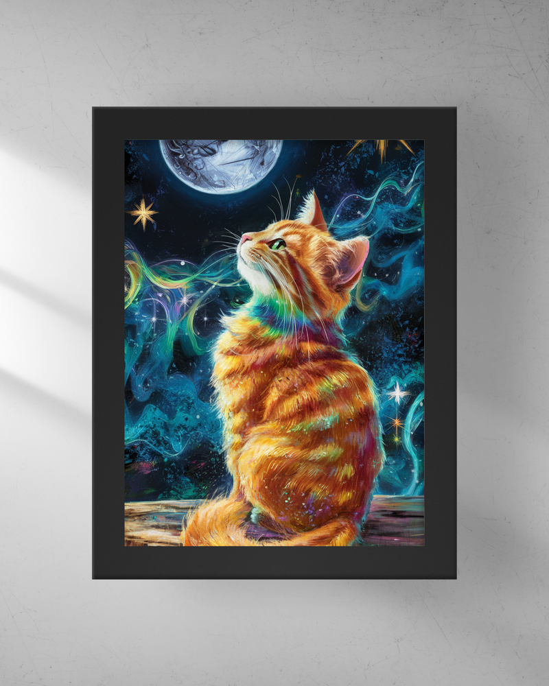 Quadro Decorativo - Gato e a Lua 2