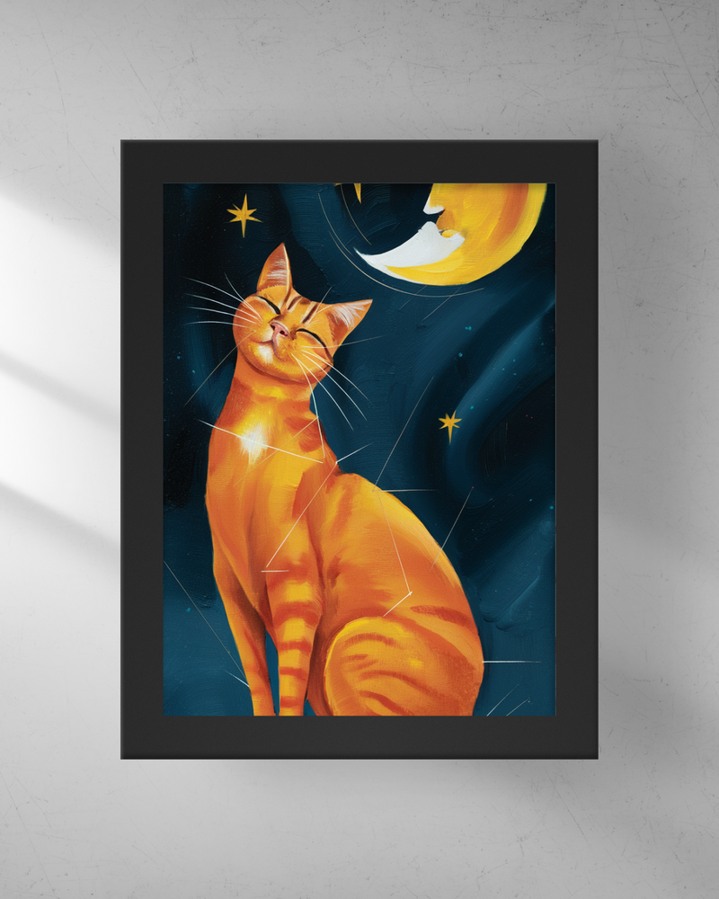 Quadro Decorativo - Gato e a Lua 3