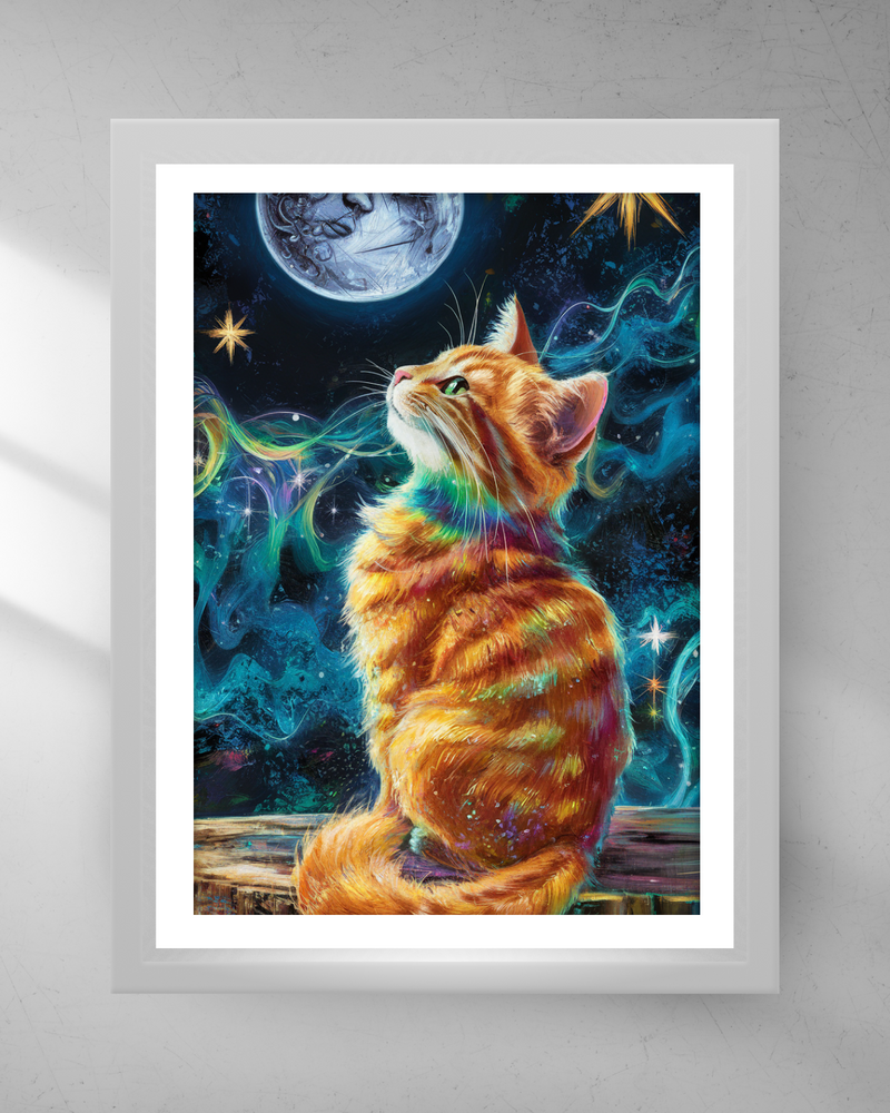 Quadro Decorativo - Gato e a Lua 2