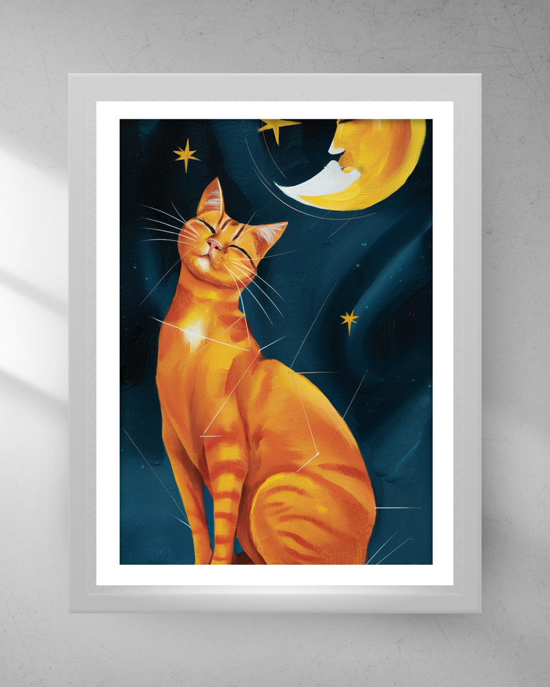 Quadro Decorativo - Gato e a Lua 3