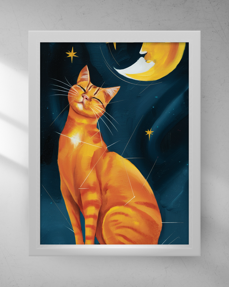 Quadro Decorativo - Gato e a Lua 3