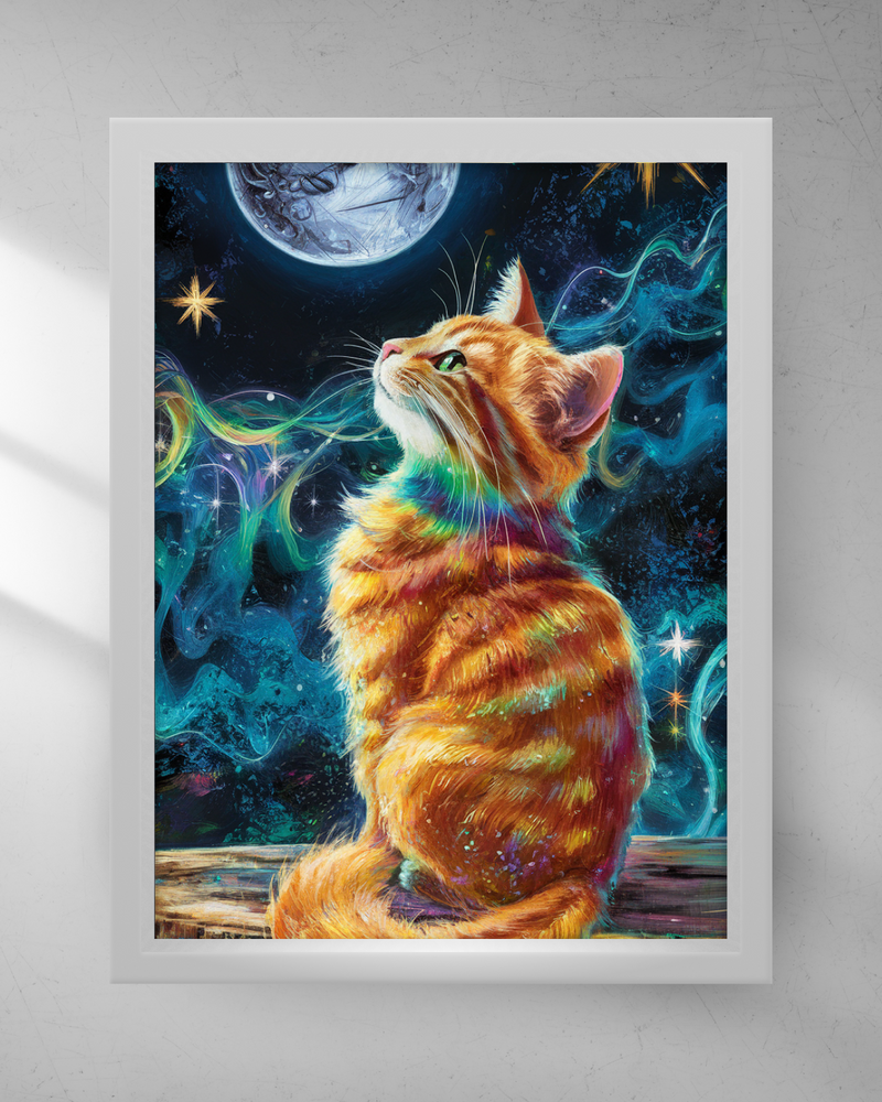 Quadro Decorativo - Gato e a Lua 2