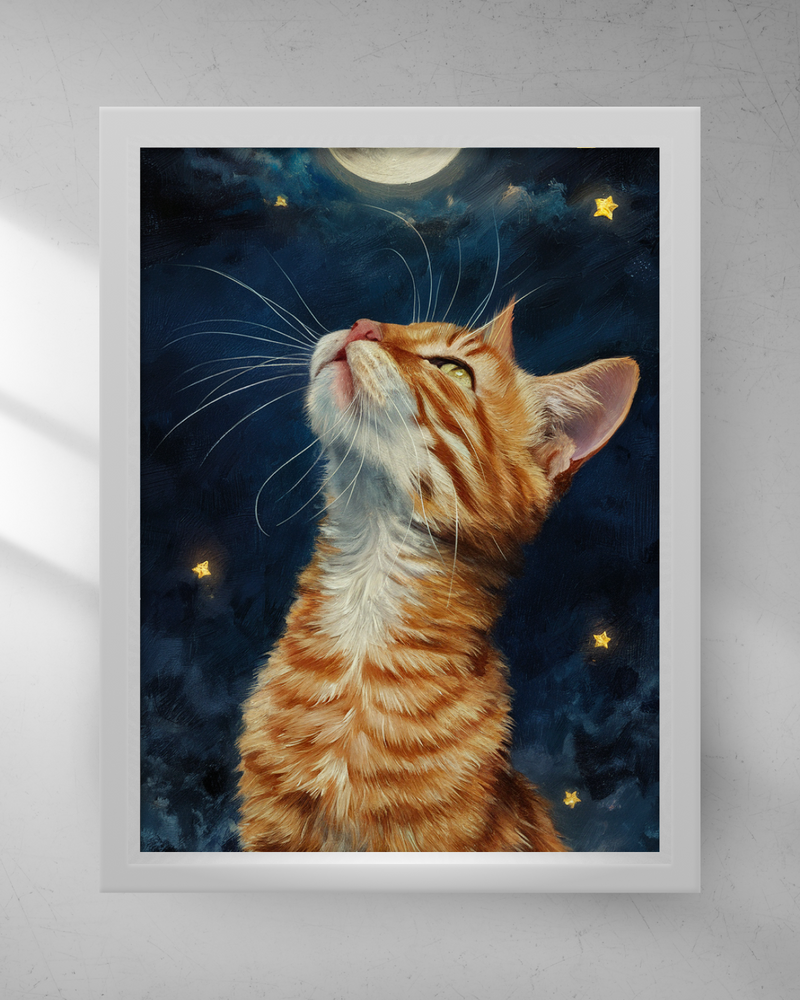 Quadro Decorativo - Gato e a Lua