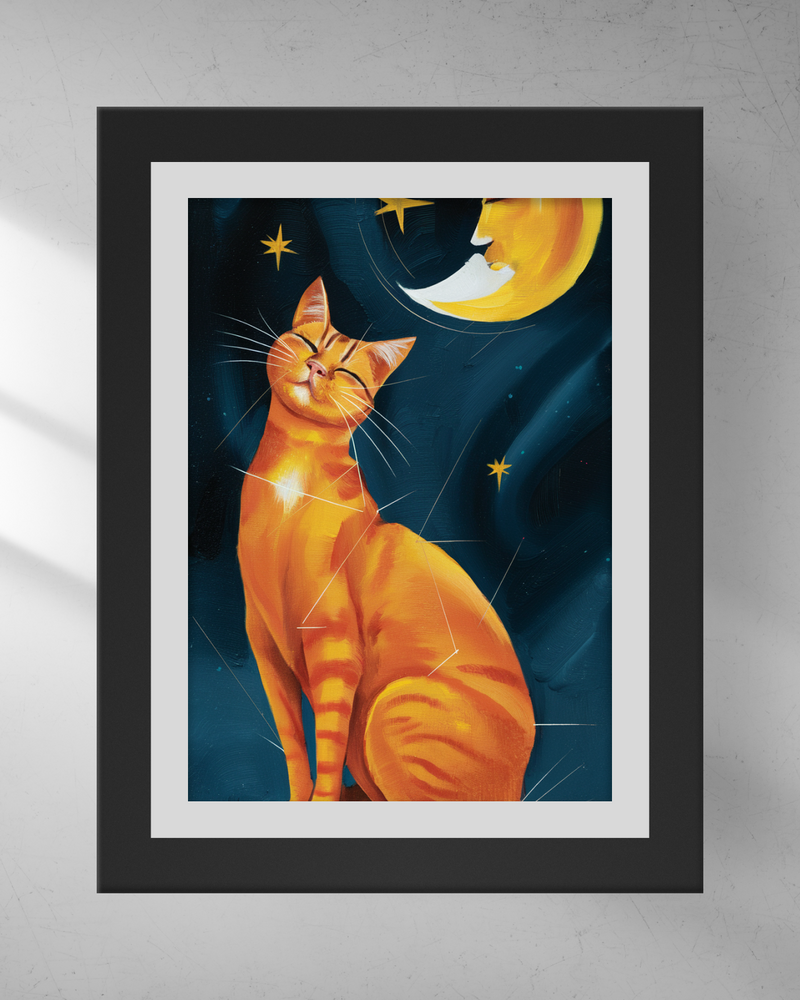 Quadro Decorativo - Gato e a Lua 3