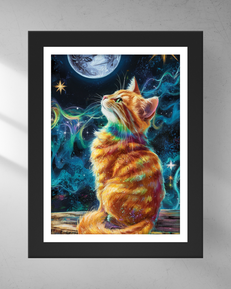 Quadro Decorativo - Gato e a Lua 2