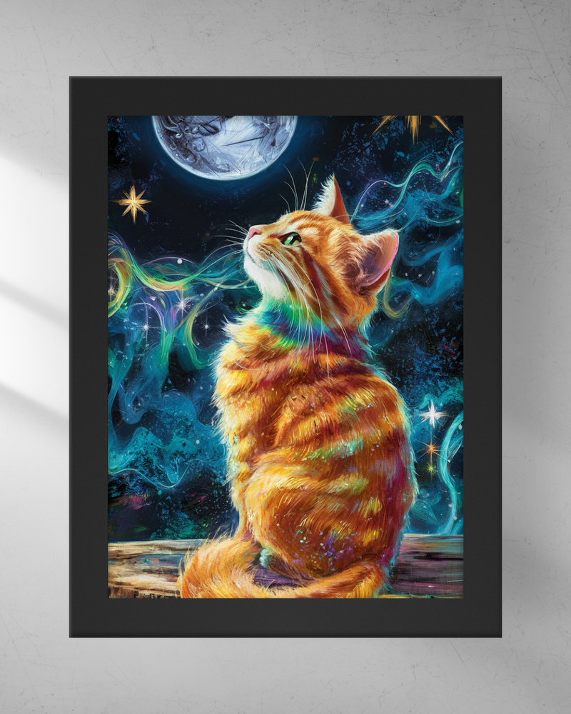Quadro Decorativo - Gato e a Lua 2