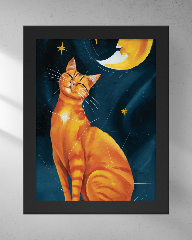 Quadro Decorativo - Gato e a Lua 3