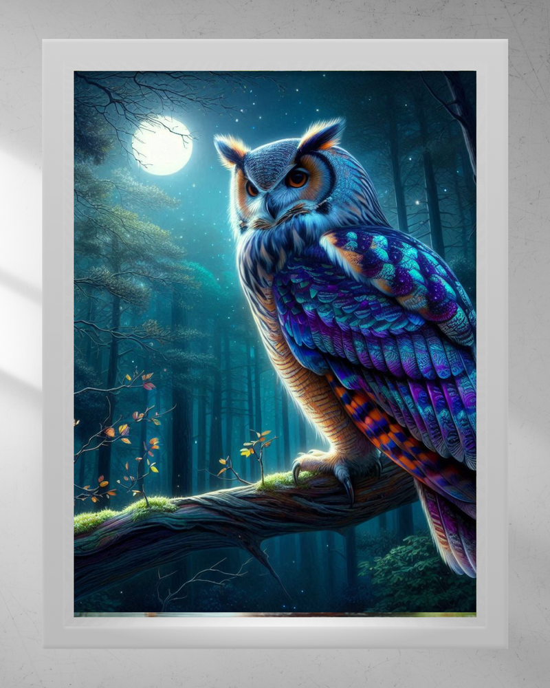 Quadro Decorativo - Coruja e a Lua