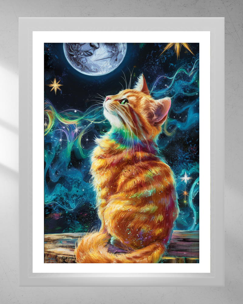 Quadro Decorativo - Gato e a Lua 2