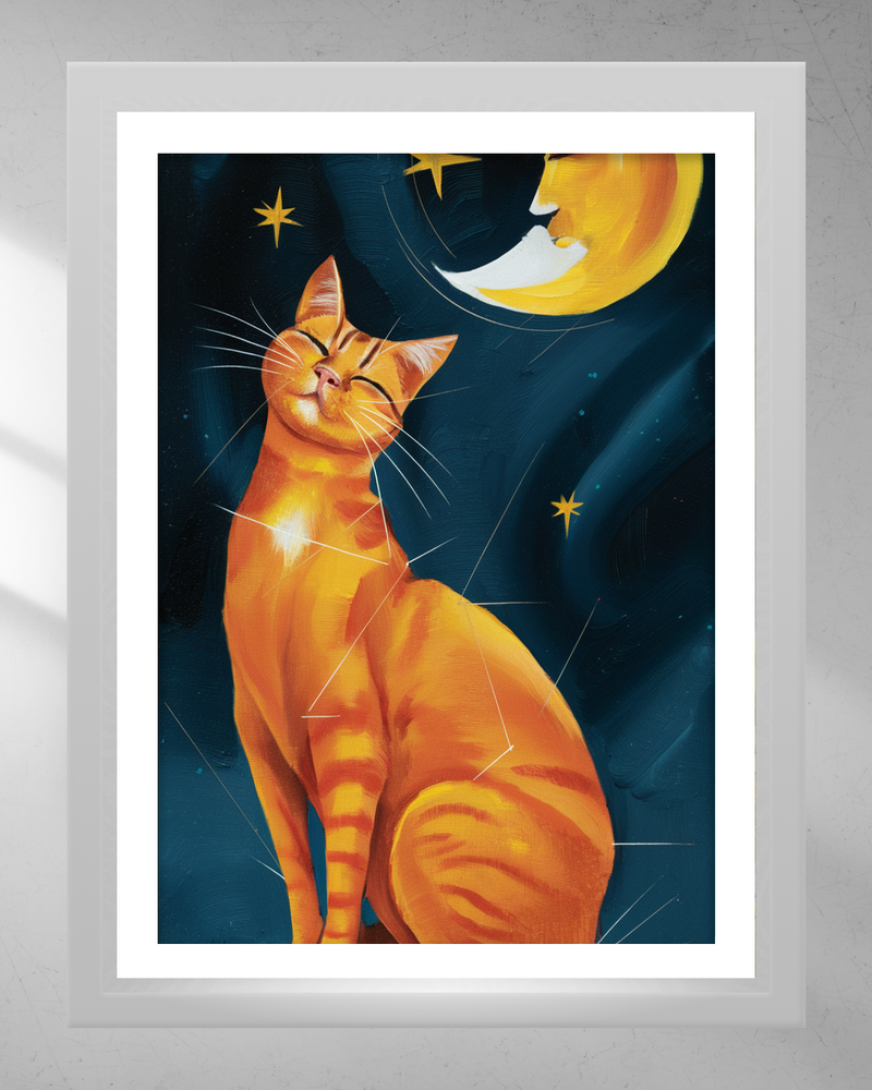Quadro Decorativo - Gato e a Lua 3