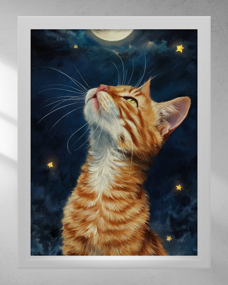 Quadro Decorativo - Gato e a Lua