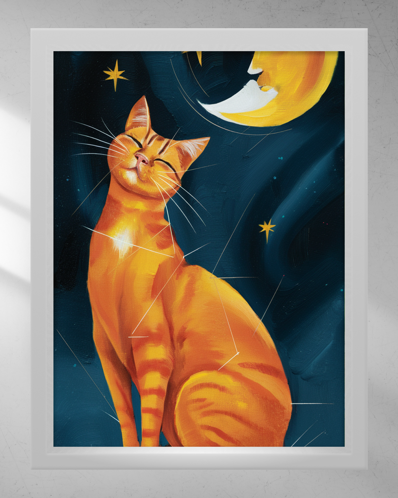 Quadro Decorativo - Gato e a Lua 3