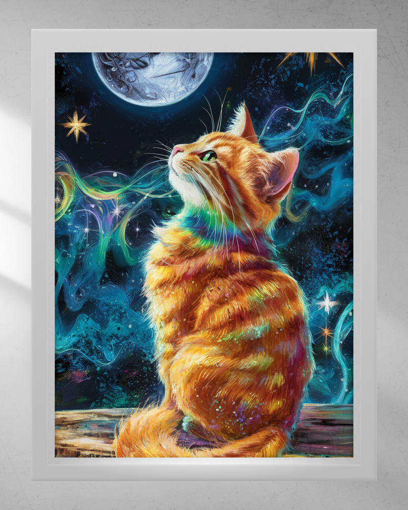 Quadro Decorativo - Gato e a Lua 2