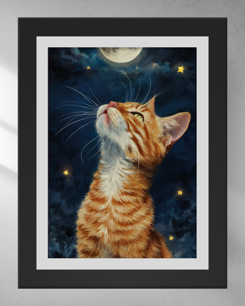 Quadro Decorativo - Gato e a Lua