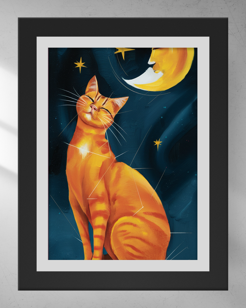 Quadro Decorativo - Gato e a Lua 3