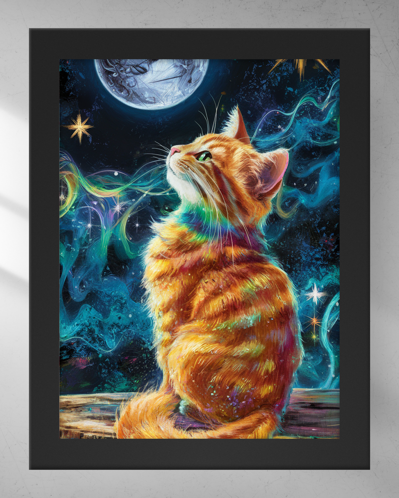 Quadro Decorativo - Gato e a Lua 2