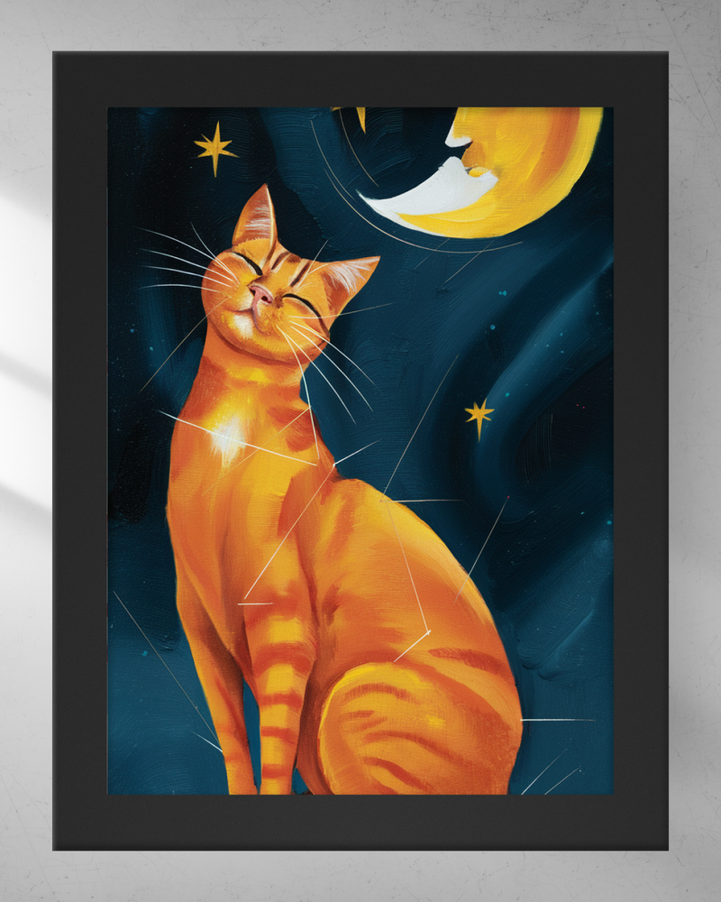 Quadro Decorativo - Gato e a Lua 3