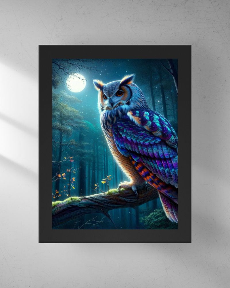 Quadro Decorativo - Coruja e a Lua