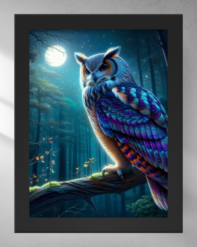 Quadro Decorativo - Coruja e a Lua