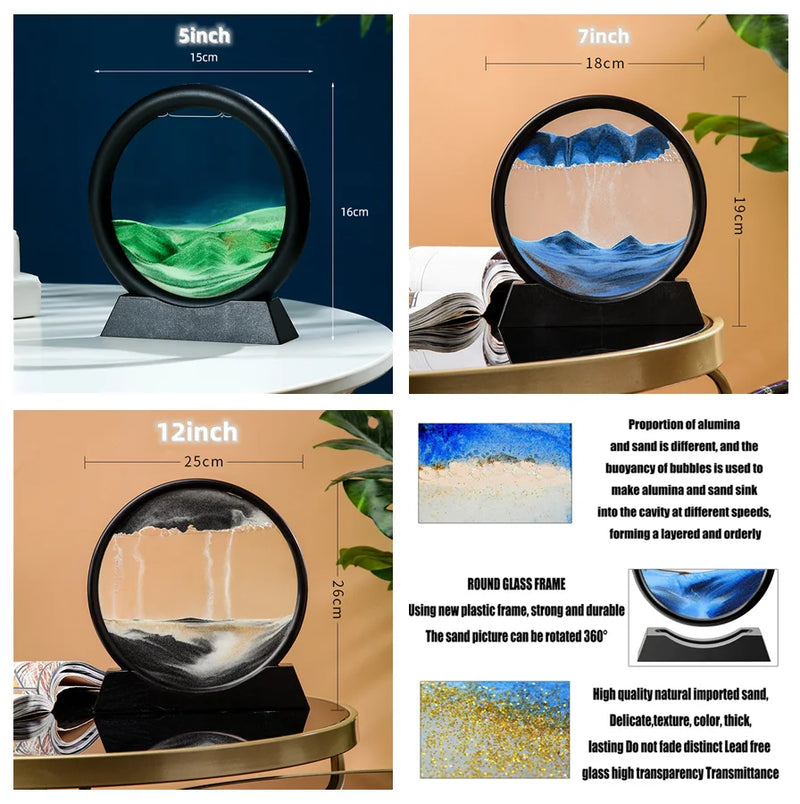 Ampulheta redonda 3D de areia